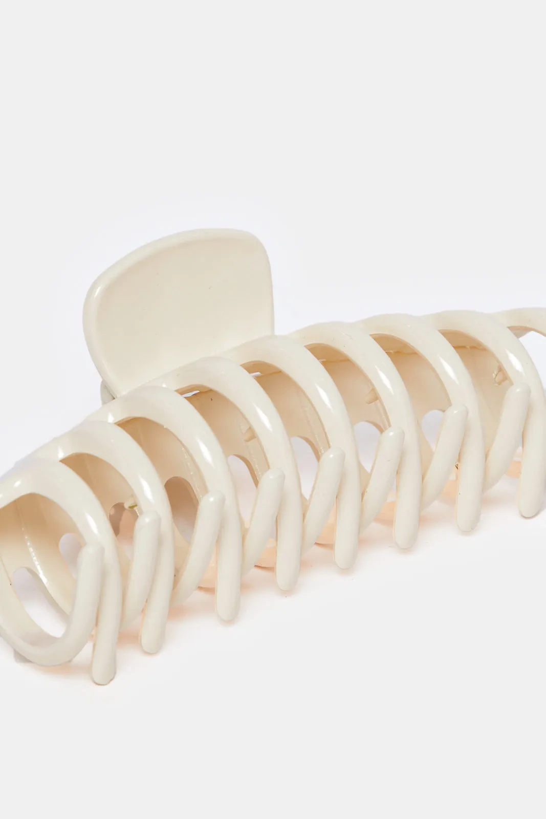 Women Beige Solid Hair Claw