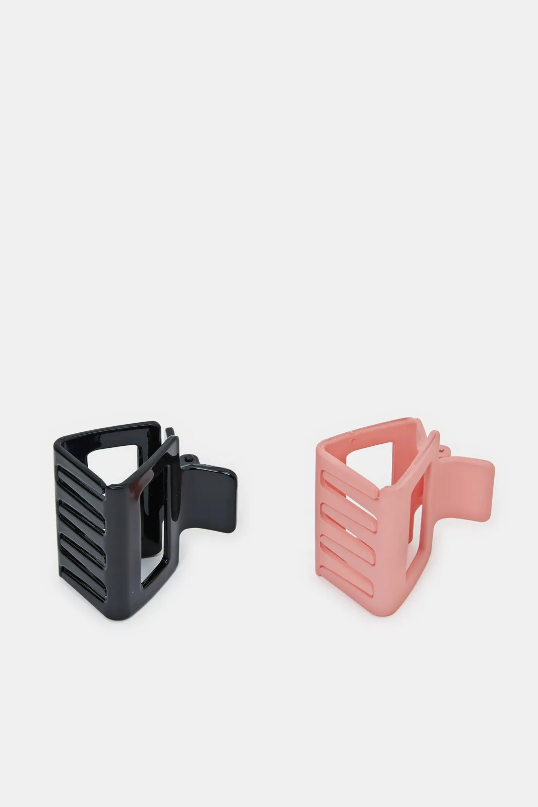 Women Pink And Black Hair Claw (Pack of 2)