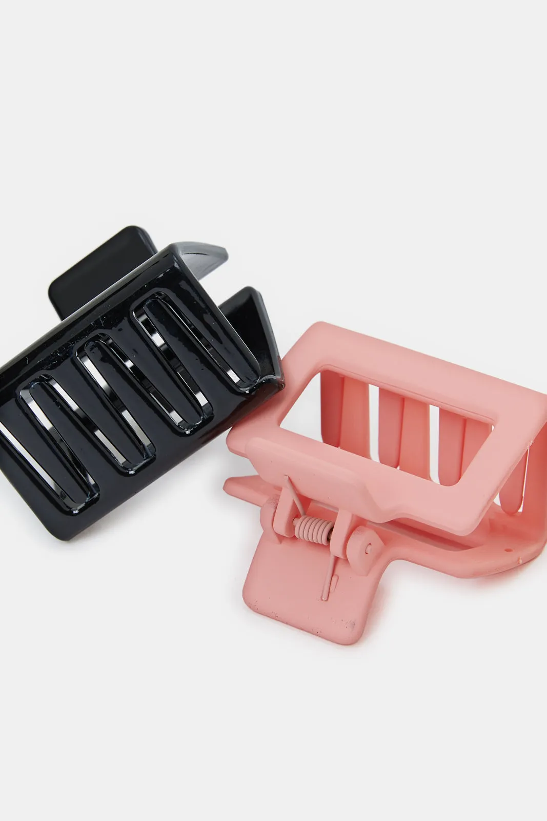 Women Pink And Black Hair Claw (Pack of 2)